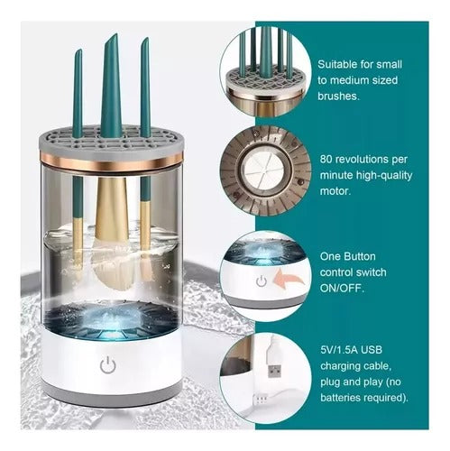 Limpiador eléctrico de brochas para maquillaje